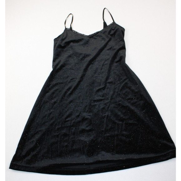 Velvet Midi Dress Size‎ 9/10 Black glitter Embellished low Back Whimsygoth Vamp - Picture 1 of 14